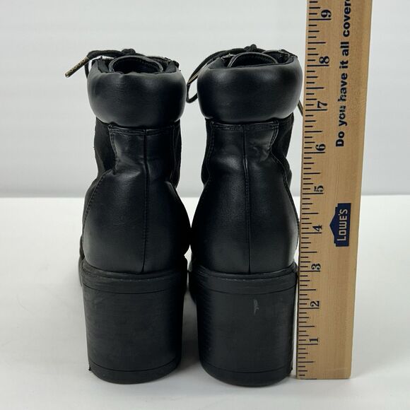 Shoedazzle Felixa Block Heel Hiker Bootie Size 8.5 Black Boots Rock Punk Grunge - Picture 13 of 16